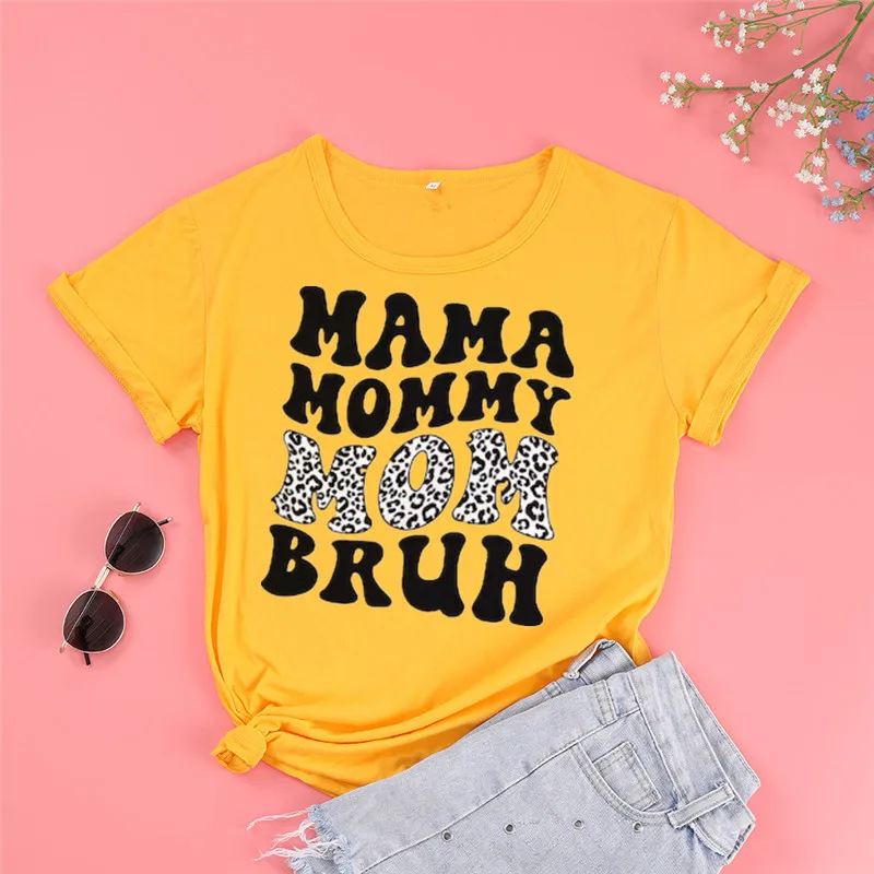 Mama Mommy Bruh Life Vintage Mama Shirt, Mothers Day Short Sleeve Top Tees 100%cctton Harajuku Streetwear goth y2k Drop Shipping