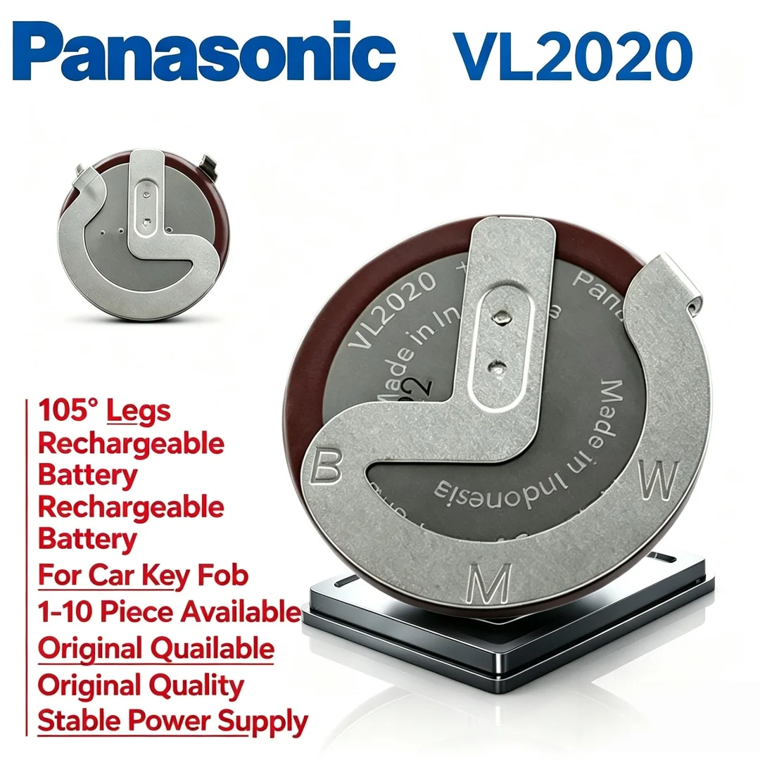 NEU 1-20 Stück VL2020 Original Panasonic 2020 Wiederaufladbare Batterie mit 105-Grad-Winkeln für BMW Autoschlüssel
