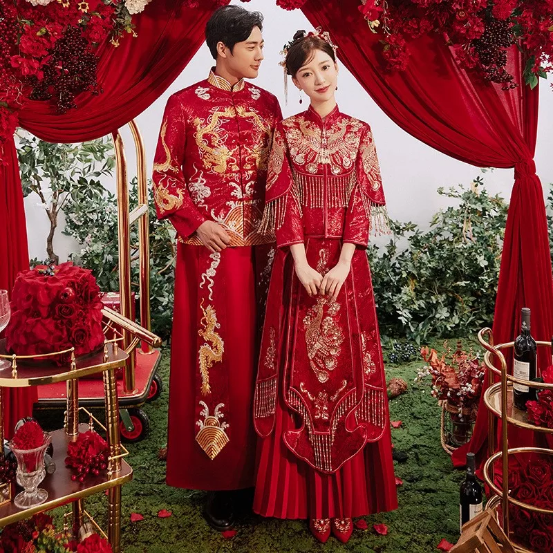 

New couple sets of Chinese fringed slim-fitting clothing