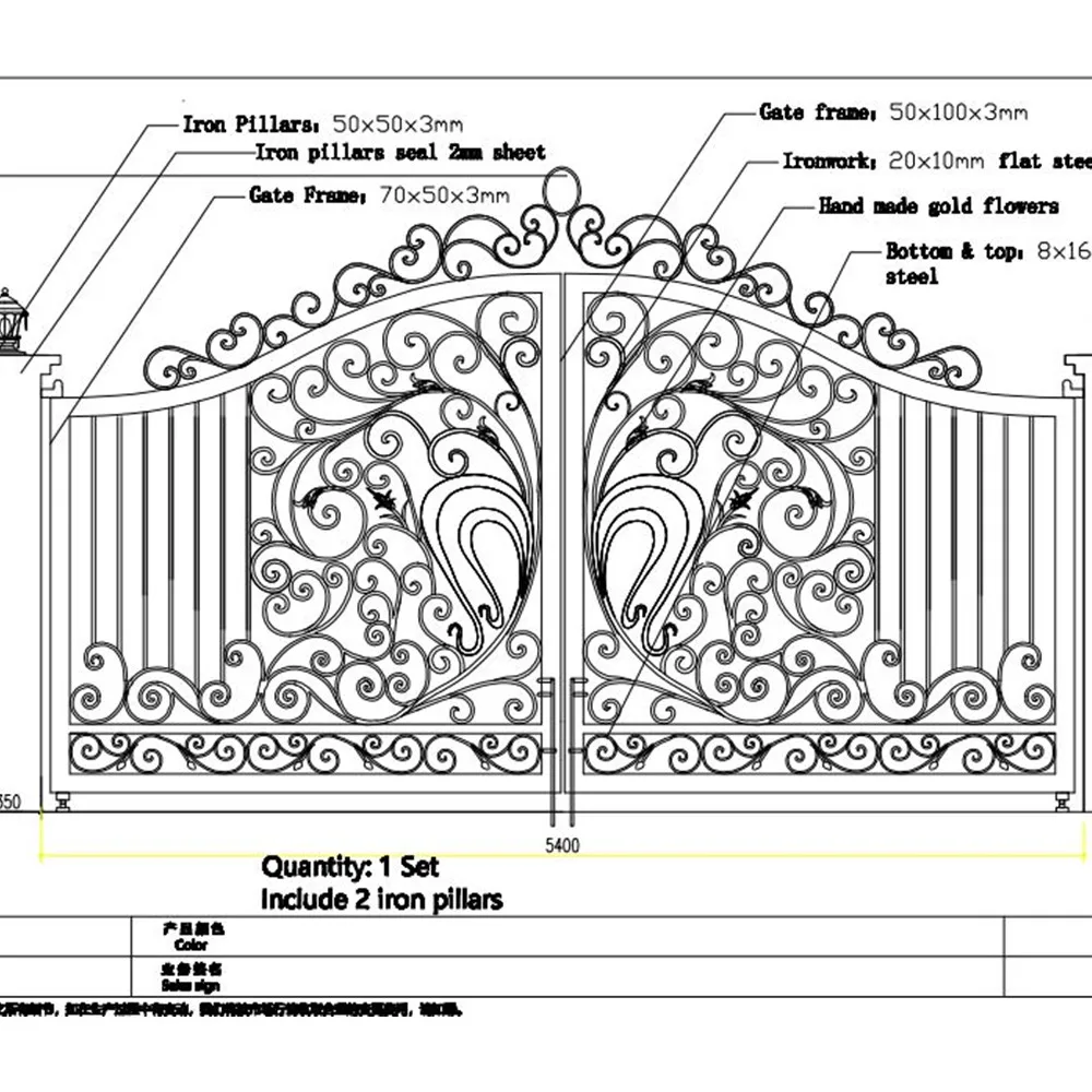 

Home Villa Steel Metal 12Ft 14Ft 16Ft Driveway Aluminum Wrought Iron Gates Door Railing Fence Designs Wg8