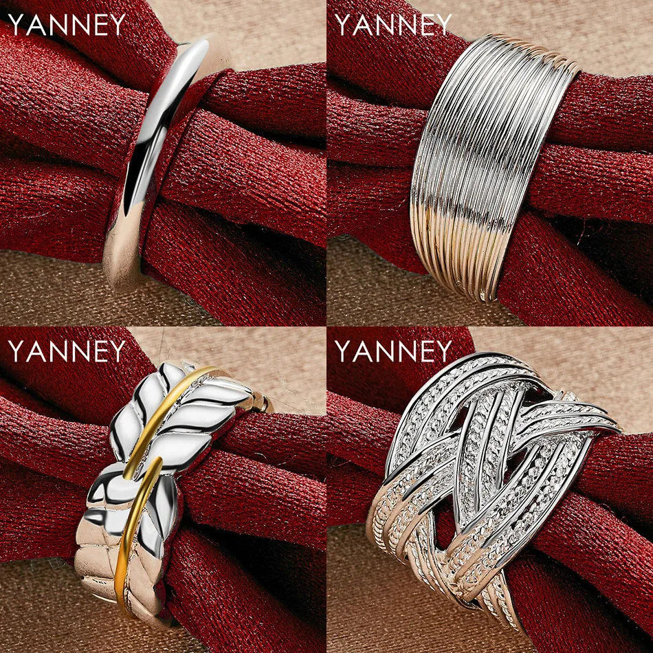 

Fashion 925 sterling silver open exquisite multi-ring feather ring women's wedding gift accessories jewelry party