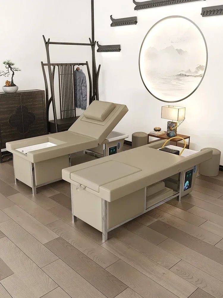 new high-grade electric bed. Special shampooing and massage bed with water circulation and fumigation features  Beauty salon
