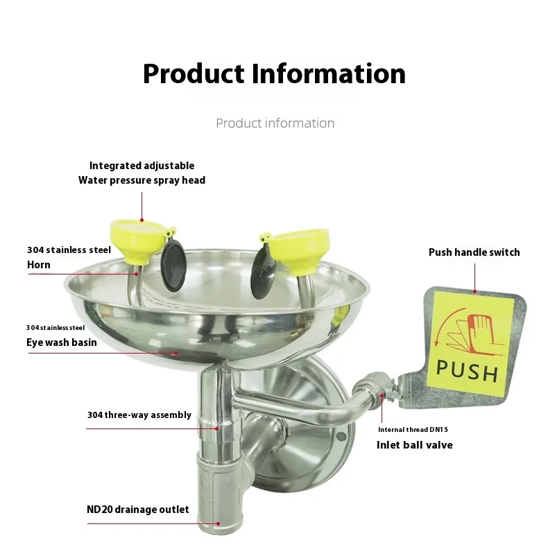 Yuexiang بالجملة الصناعية 304 الفولاذ المقاوم للصدأ ABS المغلفة العين غسالة المحمولة سطح المكتب القرص الحائط