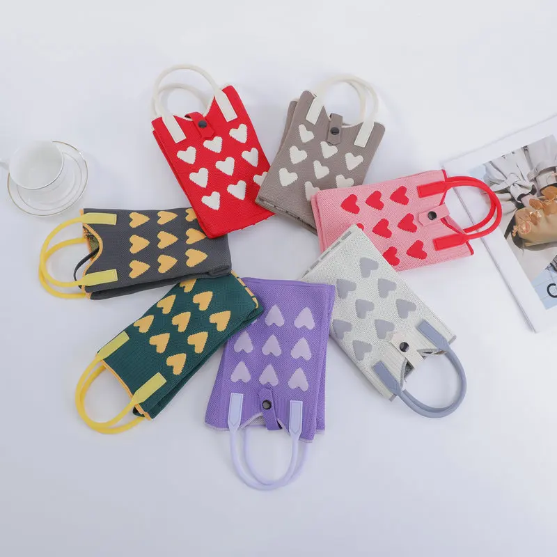 

New Love Phone Bag Crossbody Knitted Bag with A Unique Design Handheld Single Shoulder Portable Travel Handbags Crossbody