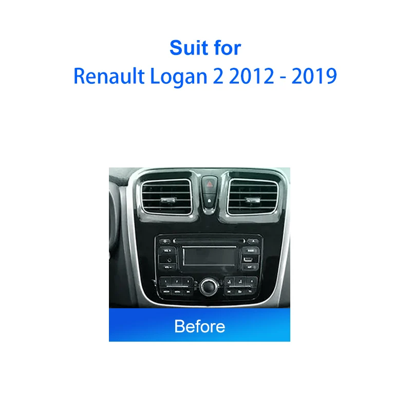 Kenvox-Autoradio pour Renault Logan 2, 2012-2019, Sandero 2, 2014-2020, Android, 2 Din, Montage Stéréo, Lunette, Kit de Cadre de Plaque Frontale