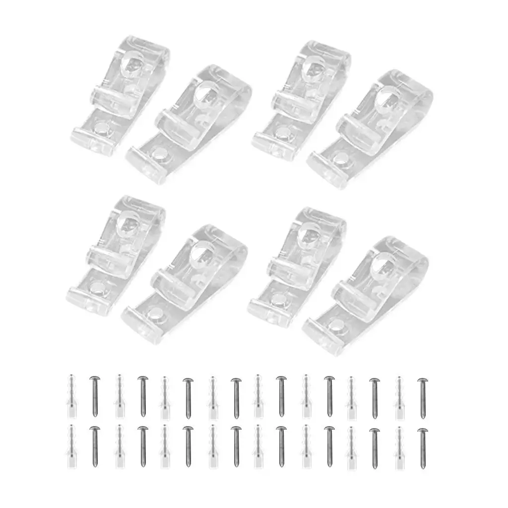 8x P Clips Hook Transparent Roman Roller Holder Useful Curtain Accessories Home Office Window