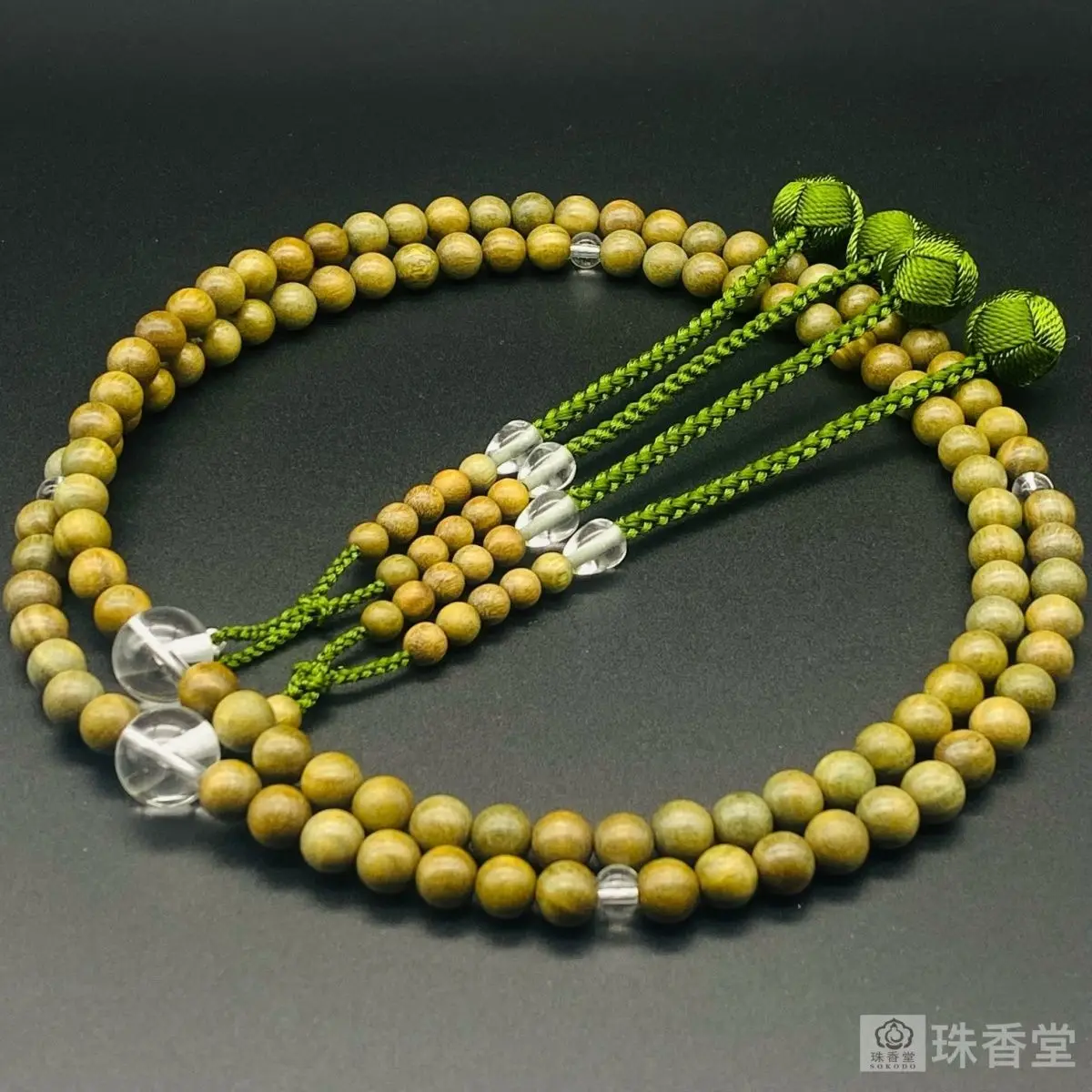 [Tang Mi True Words Sect] 108 Buddha Rosary Beads Count Beaded Oda Roll Brahma House Green Sandalwood Beads Amulet Hand String