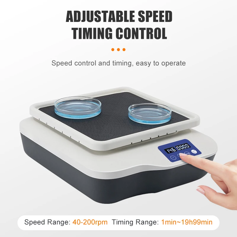 WESTTUNE Laboratory Orbital Shaker Digital Display Orbital Rotator Shaker Swing Adjustable Speed Oscillator 40-200rpm SK-O180-S