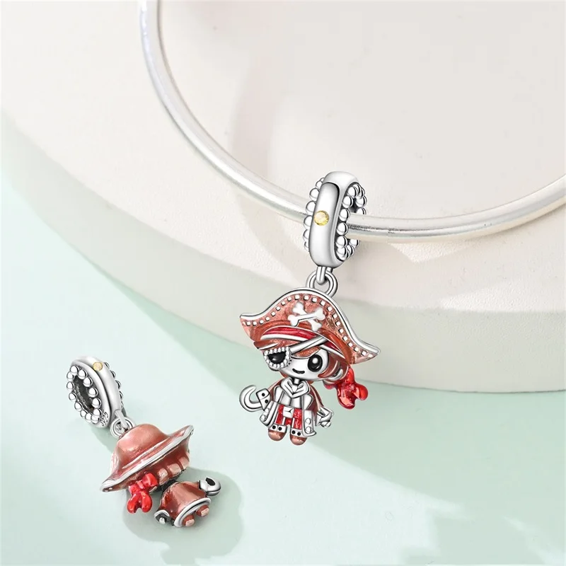 New Silver 925 Mr.Pirate & Treasure & Gold Coin & Turtle Beach Fruit Shell Charms for Women Diy Original Bracelet Jewelry Gift