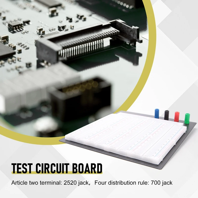 Y43A-No Welding Solderless Breadboard Plate 3220 Tie-Points Test Circuit Board ZY-208 4Pcs 830 Points