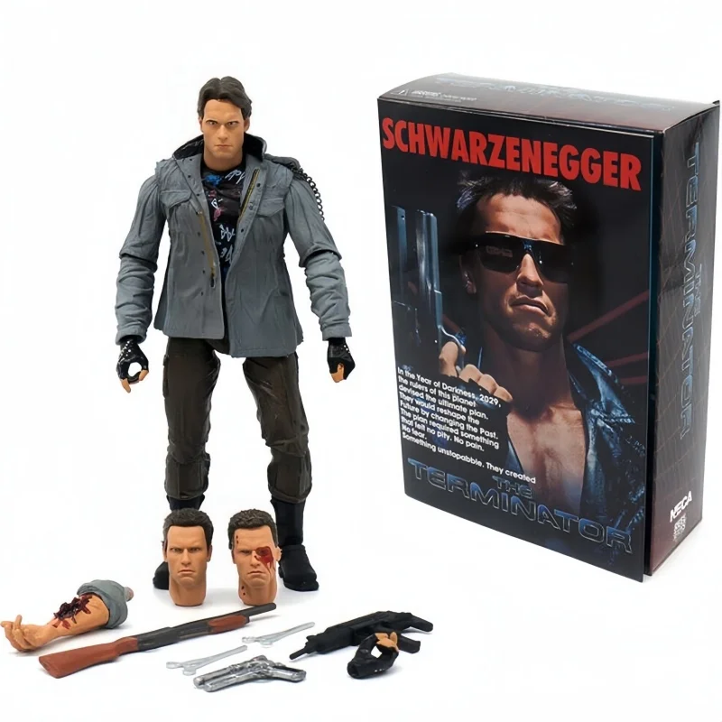 2024 Hot Neca Terminator Judgment Day T-800 Ultimate Copy Tech Elderly Salaconnor Schwarzenegger 18cm Pvc Action Figure Gift Toy