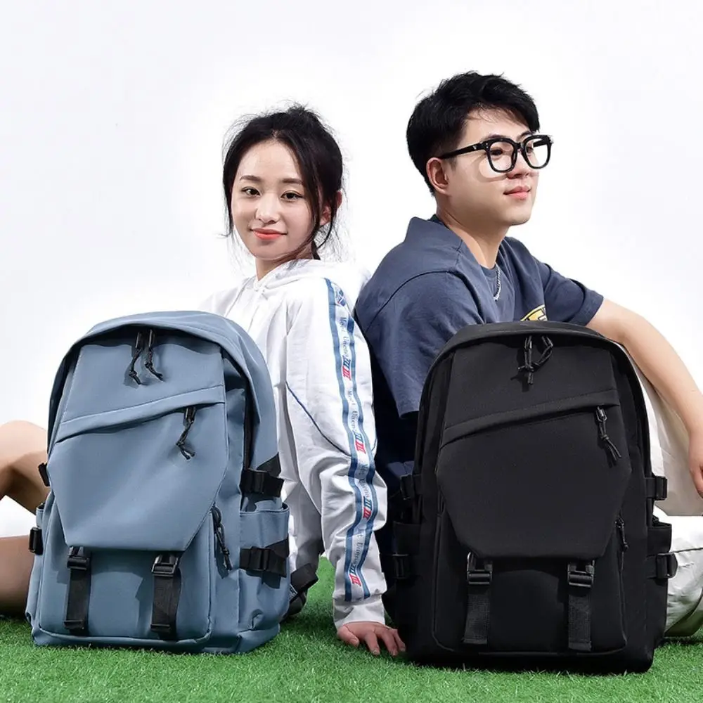 Mochila de tela Oxford de gran capacidad, mochila escolar impermeable con múltiples bolsillos para estudiantes, mochila de viaje de Color sólido para ocio, hombres y mujeres