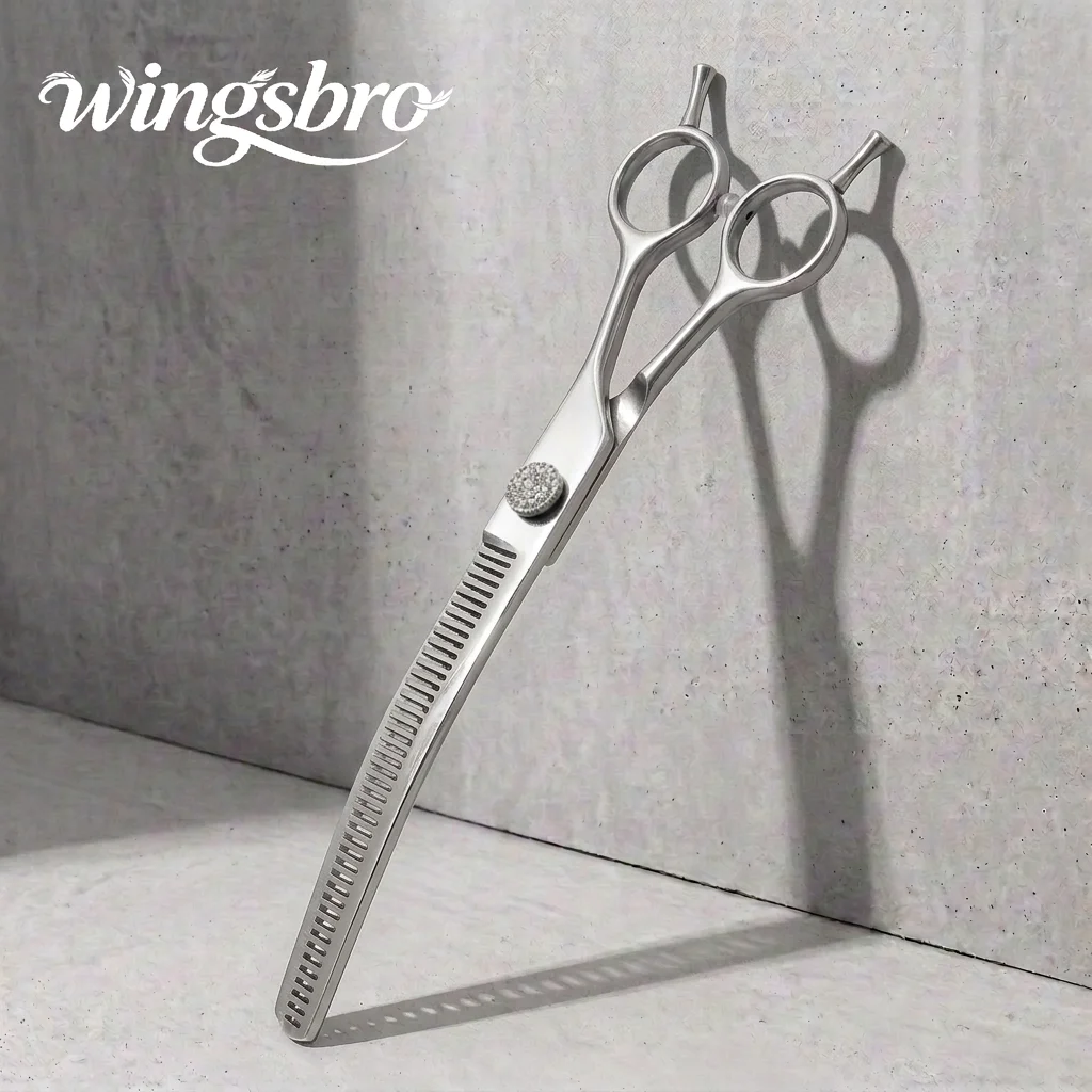7.0 Inch Dog Curved Thinning Scissors, Curved Pet Thinning Scissors for Grooming,  Designed for Pet Groomers or Home DIY Use
