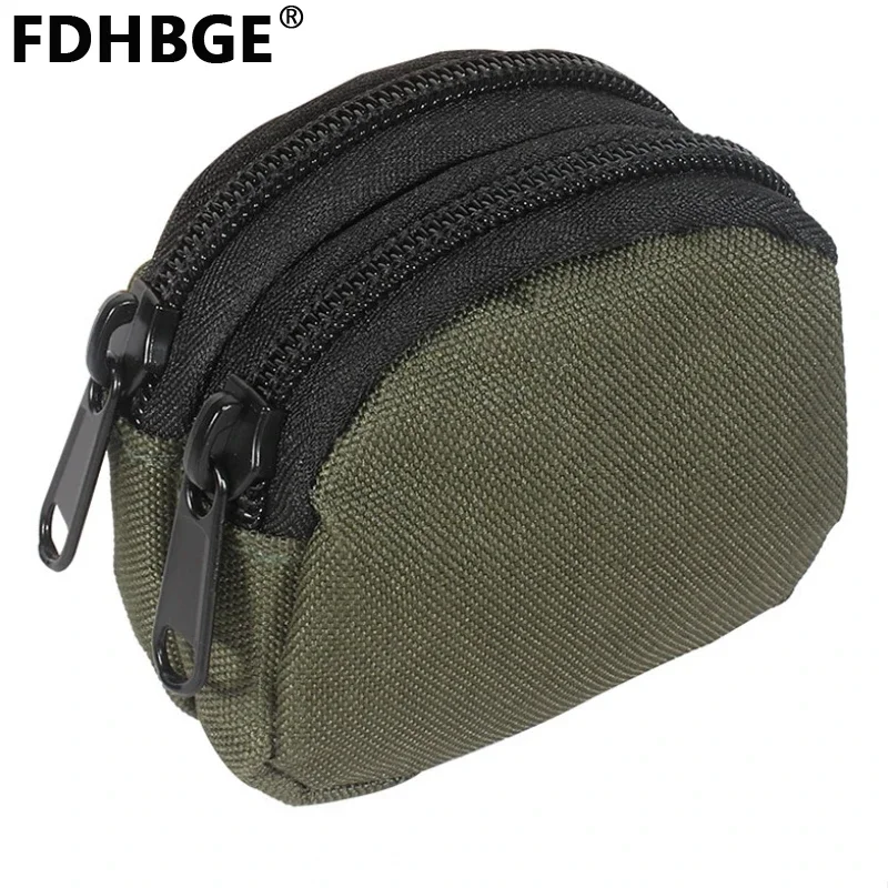 

FDHBGE Waist Bag Double Layer Pouch Belt Small Change Pack Two Zipper Tactical Outdoor Hiking Molle System Hunting Equipment