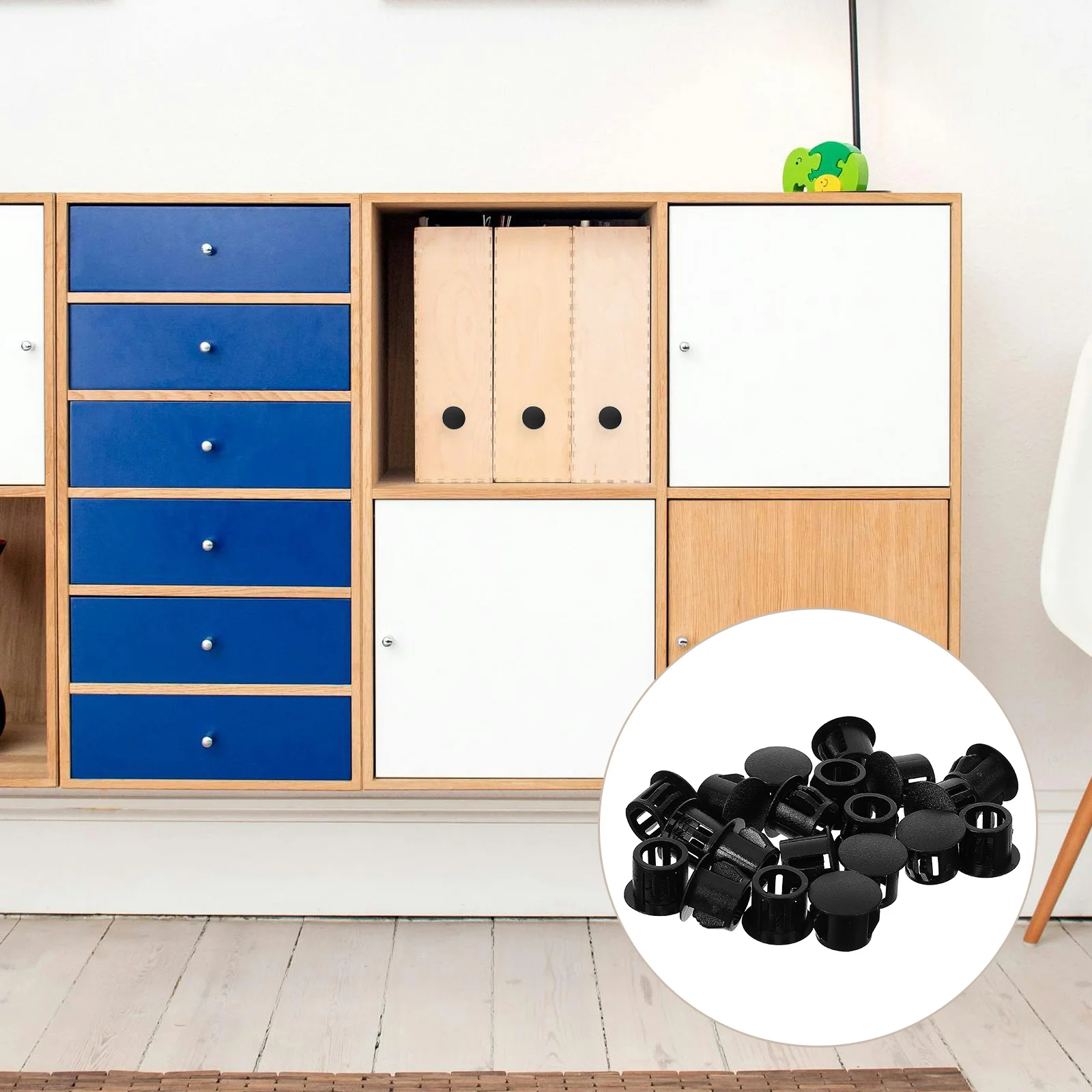 

50pcs Plastic Hole Covers Reusable Furniture Plugs for Cabinets Wood Holes Desk Legs Smooth Surface Long Use Versatile
