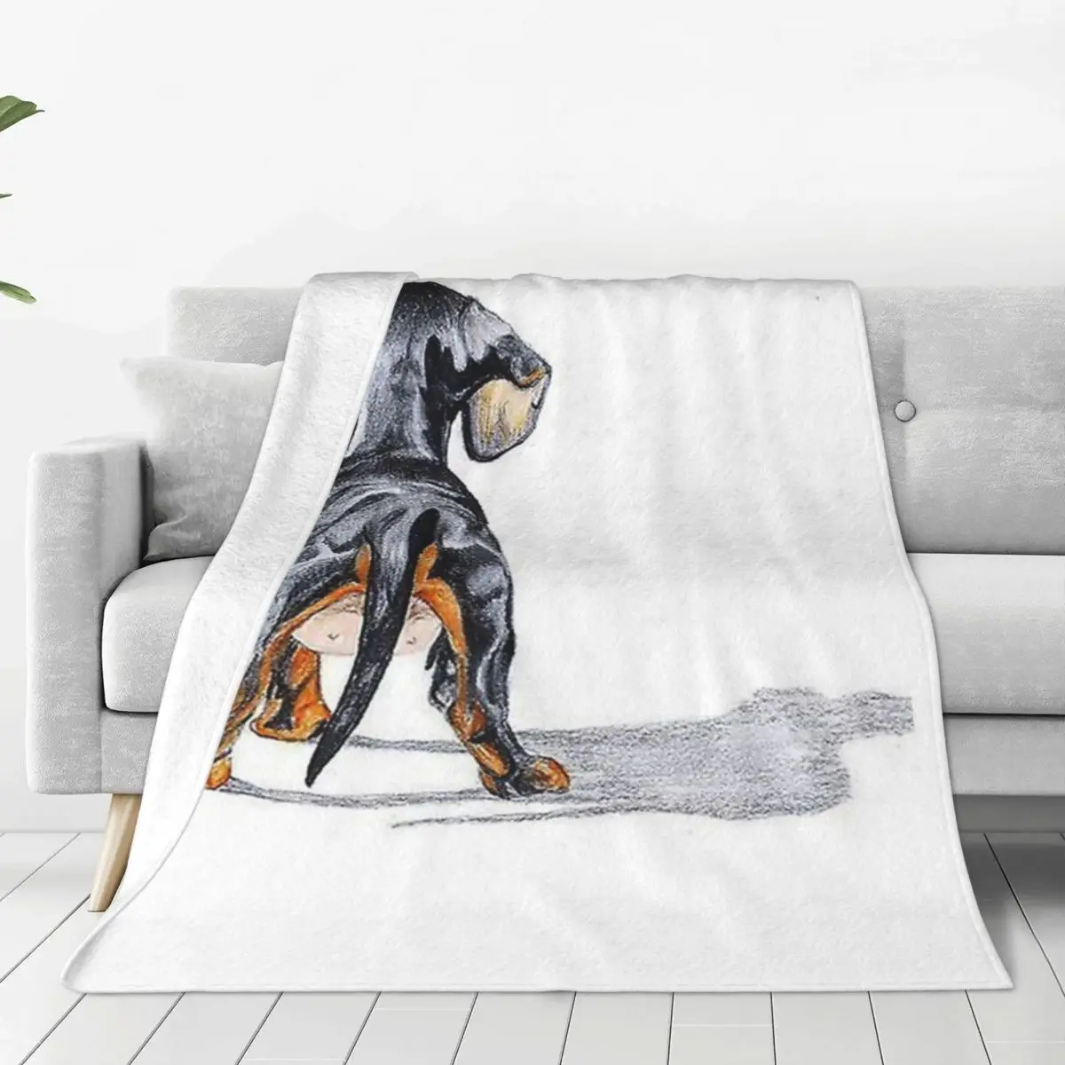 Dachshund Dog Pupy Back Blankets Flannel Super Soft Sofa Throw Blankets For Home Bedroom Travel Throws Bedspread Quilt