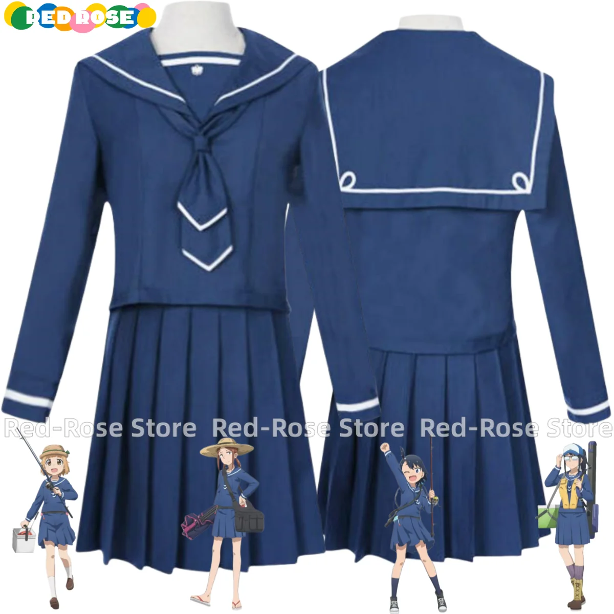 《Custom Size》Anime Houkago Teibou Nisshi Tsurugi Hina Hodaka Natsumi Kuroiwa Yuki Cosplay Costume JK  Uniform Lovely Sailor Suit