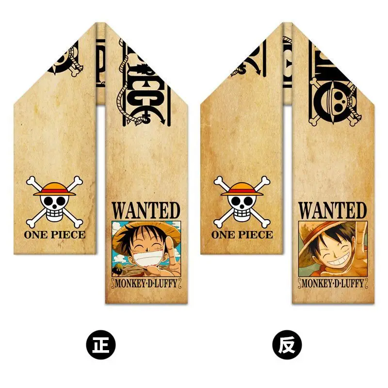 One Piece game anime peripheral two-dimensional scarf to keep warm in winter Luffy Chopper Zoro double-sided plush scarf gift