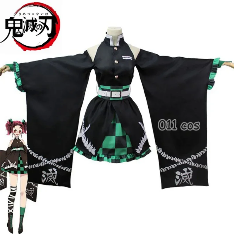 

Anime Tanjrou Kamado Cosplay Costume Kimono Outfits Halloween Carnival Women Dress