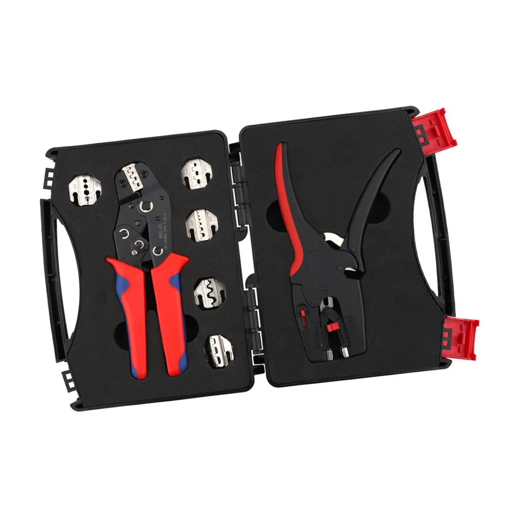 Cable Crimper Crimping Tool Set For Professional Use Robust Carrying Case Two-in-one Stripper Crimper For Wire Ferrules