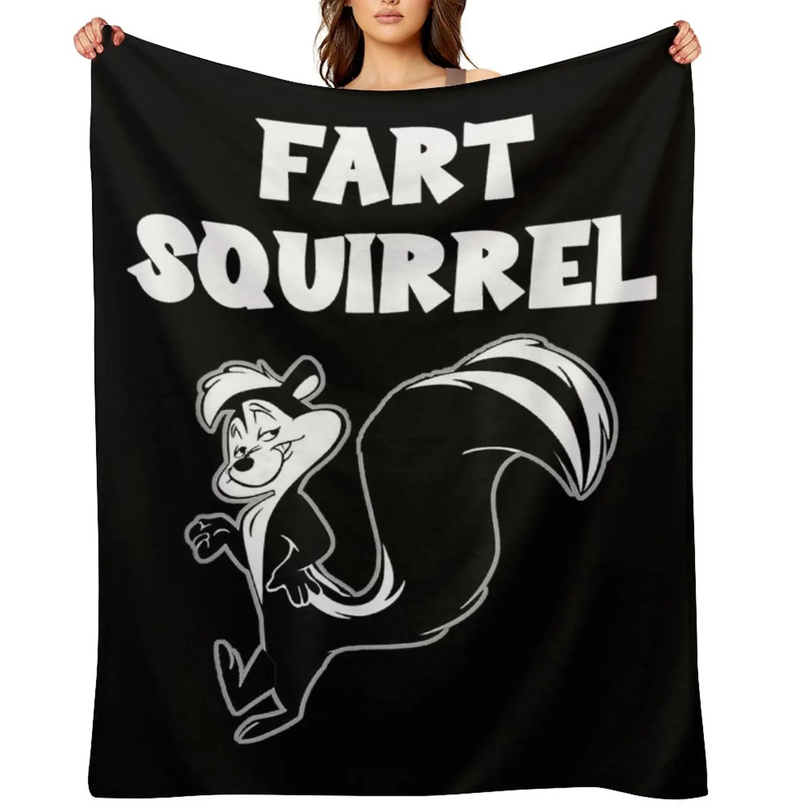 

Skunk Fart squirrel funny joke Throw Blanket Luxury Furry Luxury Throw Luxury St Blankets