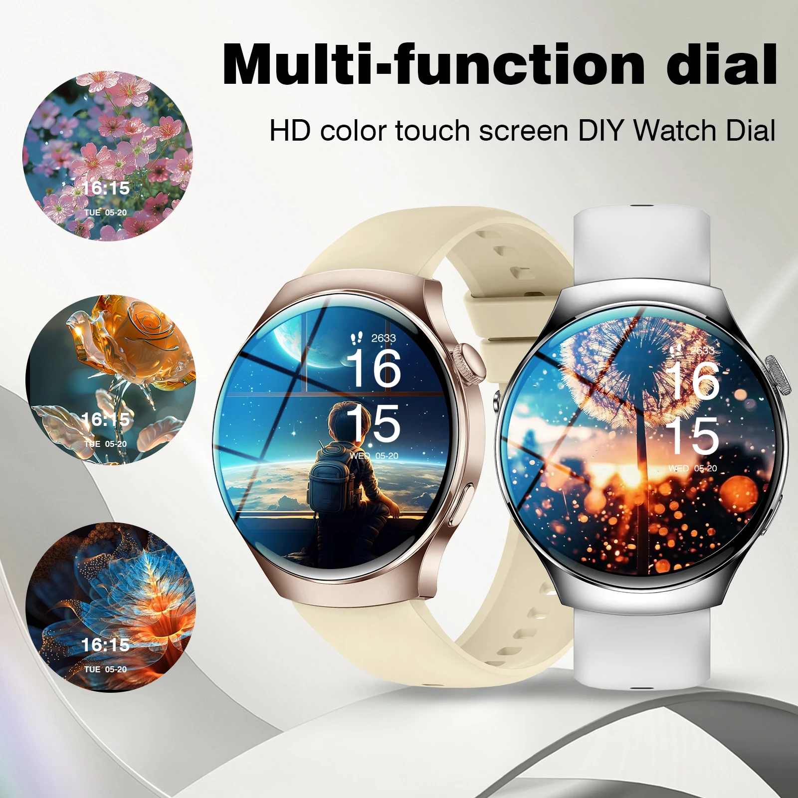 ساعة ذكية، اتصال/اتصال لاسلكي، وضع رياضي متعدد، عرض تنبيه الرسائل، ورق حائط مخصص، شاشة للياقة البدنية، واي فاي متوافق #6