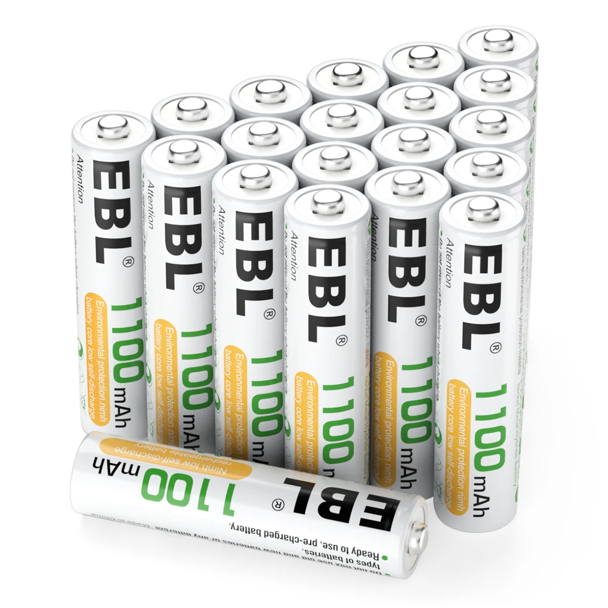 EBL AAA 1.2V Rechargeable Batteries 1100mAh Ni-MH Battery High Performance For Toys Remote Control Mouse Clock Flashlights