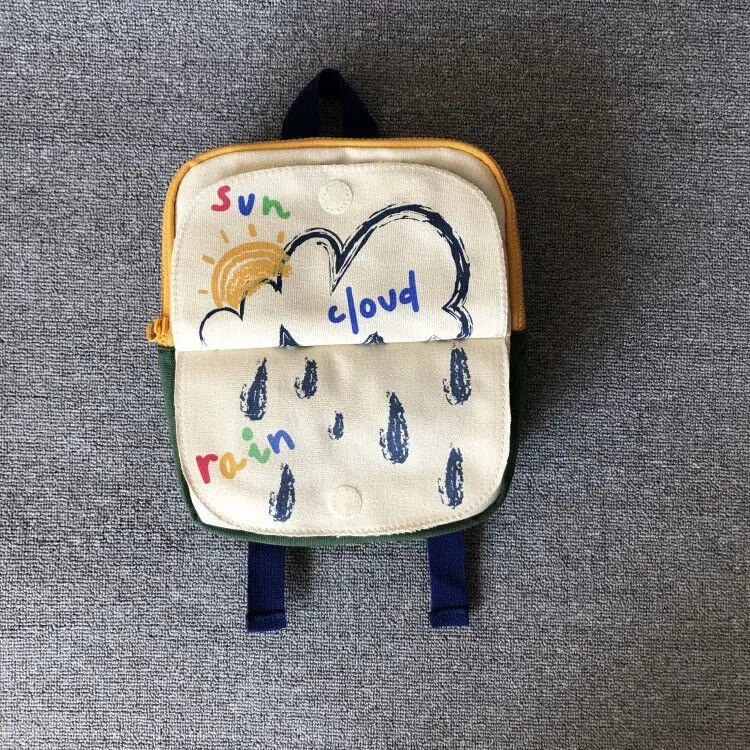 Spring New Children Schoolbag Popular Design Boys And Girls Canvas Backpack Kids Kindergarten Two-shoulder Bag School Bag