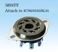 5pcs Bakelite Plated Electronic Tube Socket S8WPF 8 Pin Outlet For KT88 6550,6SN7 EL34