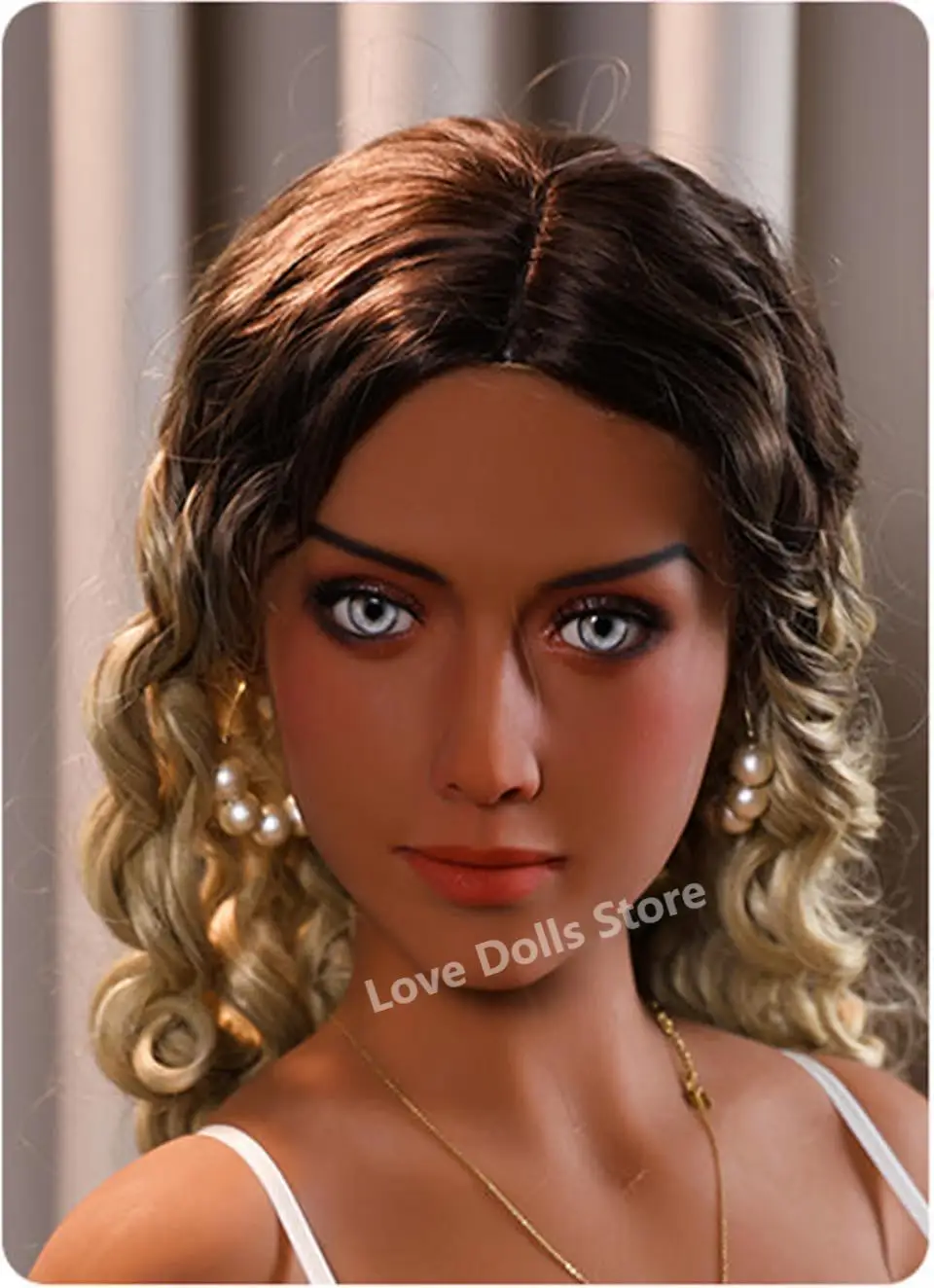 【วอนานี】หุ่นจำลองช่องปากเกรดอาหาร TPE หัวใหญ่ รุ่น W10 ข้อต่อแบบเกลียว M16 ปากเปิด พร้อมวิกผมและรูม่านตา-1323