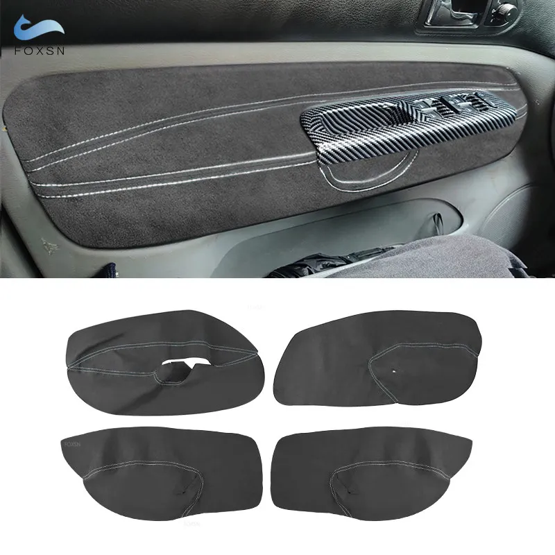 

Для VW Golf 4 MK4 Bora Jetta 1998 1999 2000-2001 LHD 4 шт. Внутренняя дверь подлокотник панель обшивка замша кожа синяя линия