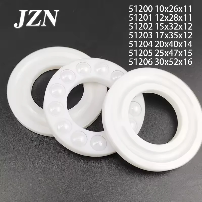 Flat Thrust Ball Ceramic Bearing 51200 51201 51202 51203 51204 51205 51206 10x26x11 12x28x11 15x32x12 17x35x12 20x40x14 25x47x15