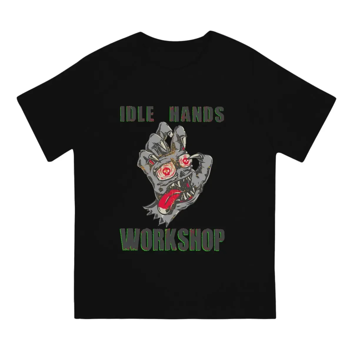 Men's T-Shirts Workshop Creative 100% Cotton Tee Shirt Short Sleeve Idle Hands Hoorror Movie T Shirts Crewneck Clothing Gift