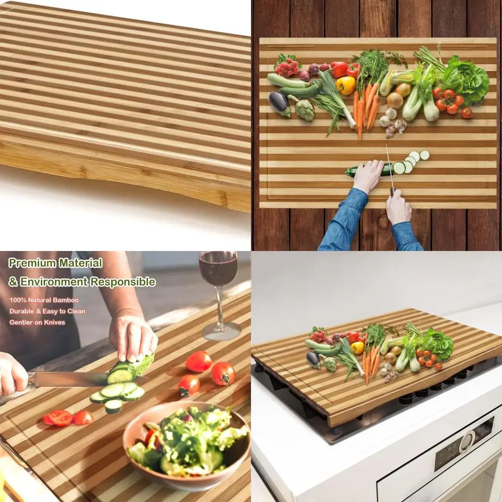 

Versatile Bamboo Chopping Board with Legs, Adjustable for Gas/Electric Stoves and RV Use