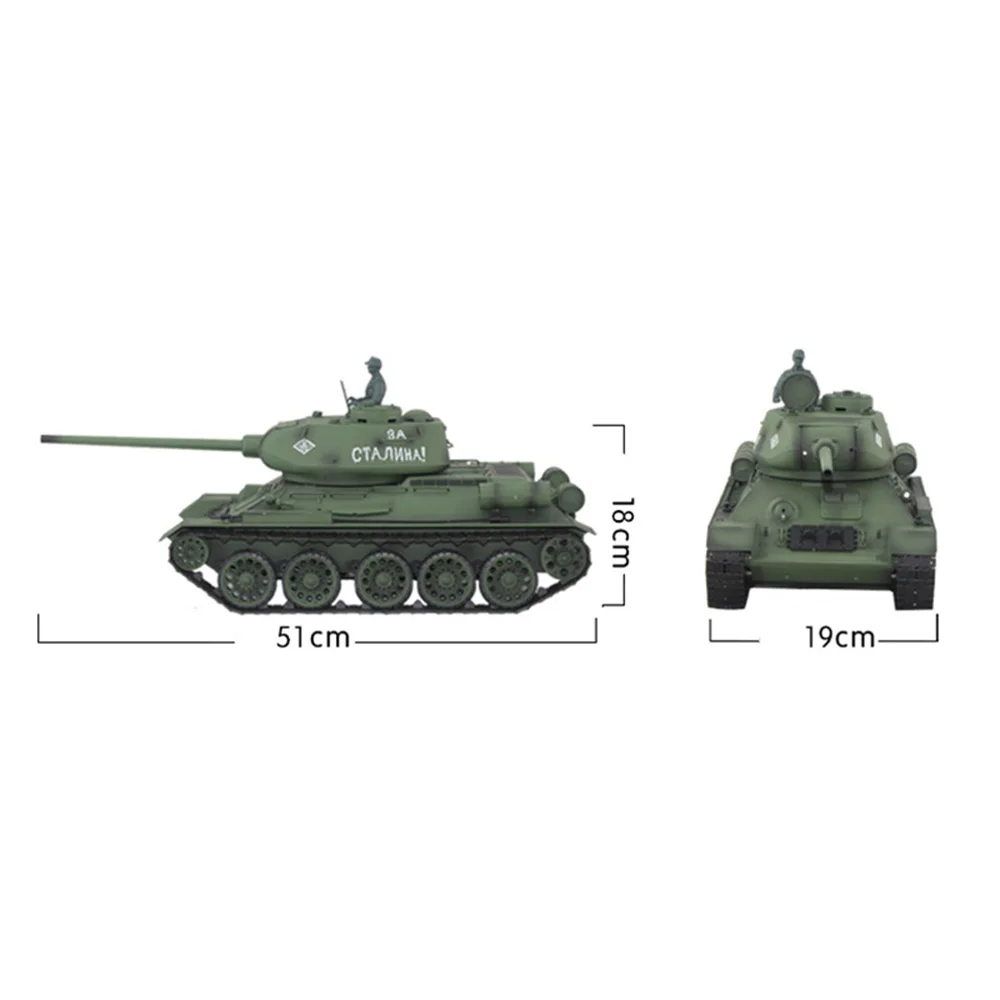 Toys 1/16 Scale 2.4G Heng Long 7.0 Plastic Ver Soviet T34-85 RC Tank 3909 360° Turret Battle Against Smoke Effect TH17765-SMT7