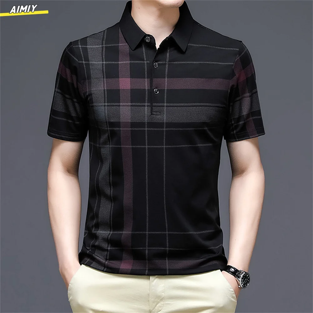 Men's Polo Shirt Business Casual Summer Short Sleeves Tops Pattern Print Button T Shirt Loose Clothes Fashion Polo T Shirt image 6