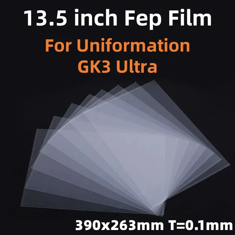 5Pcs 13.5 Inch Fep Film 390x263x0.1mm FEP Matt Film For Uniformation GK3 Ultra Release Film 3D Printer Parts Accessories LCD SLA