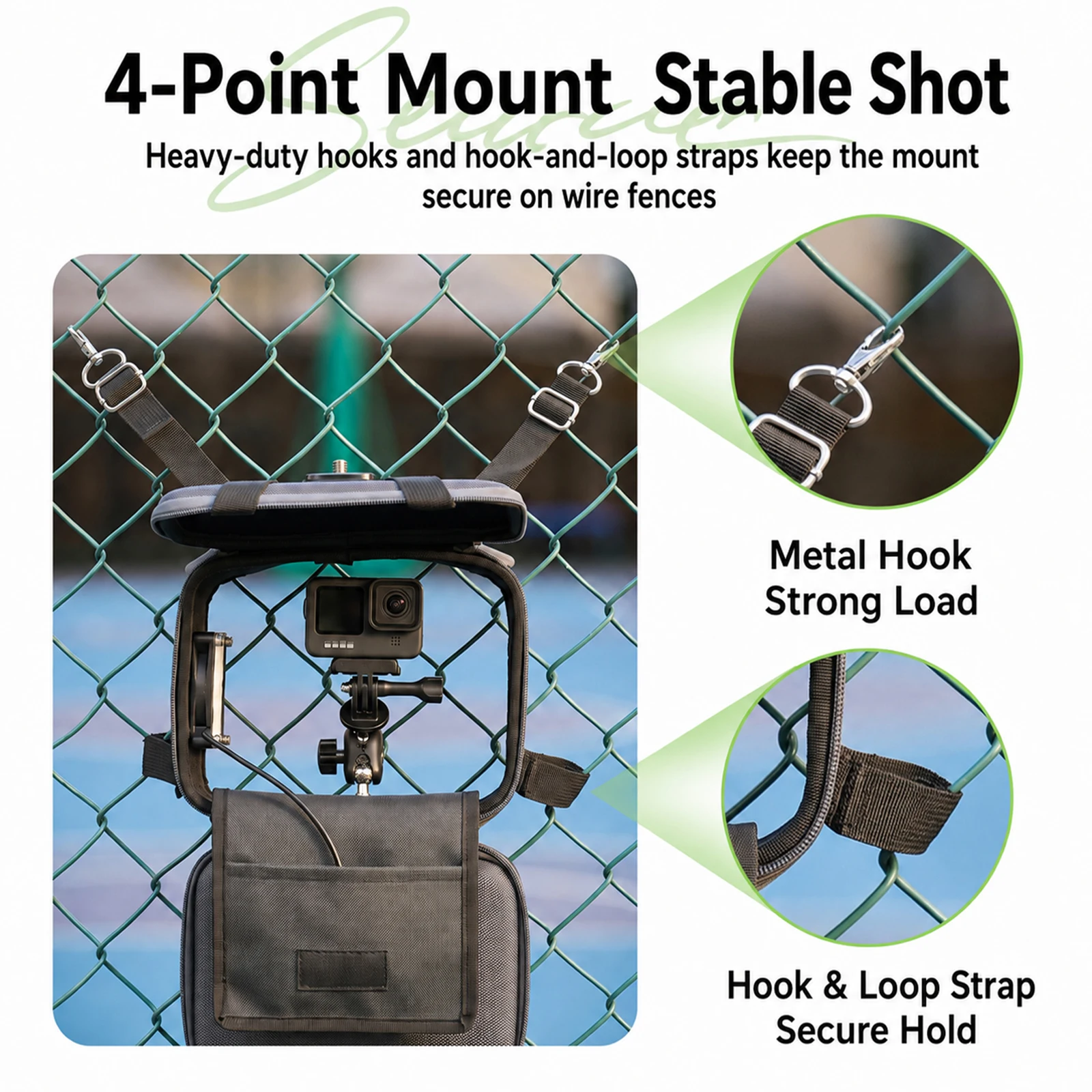 Fence Mount Camera Bag with Cooling Fan for DJI Action Insta360 Ace Sports Camera Shoulder Bag
