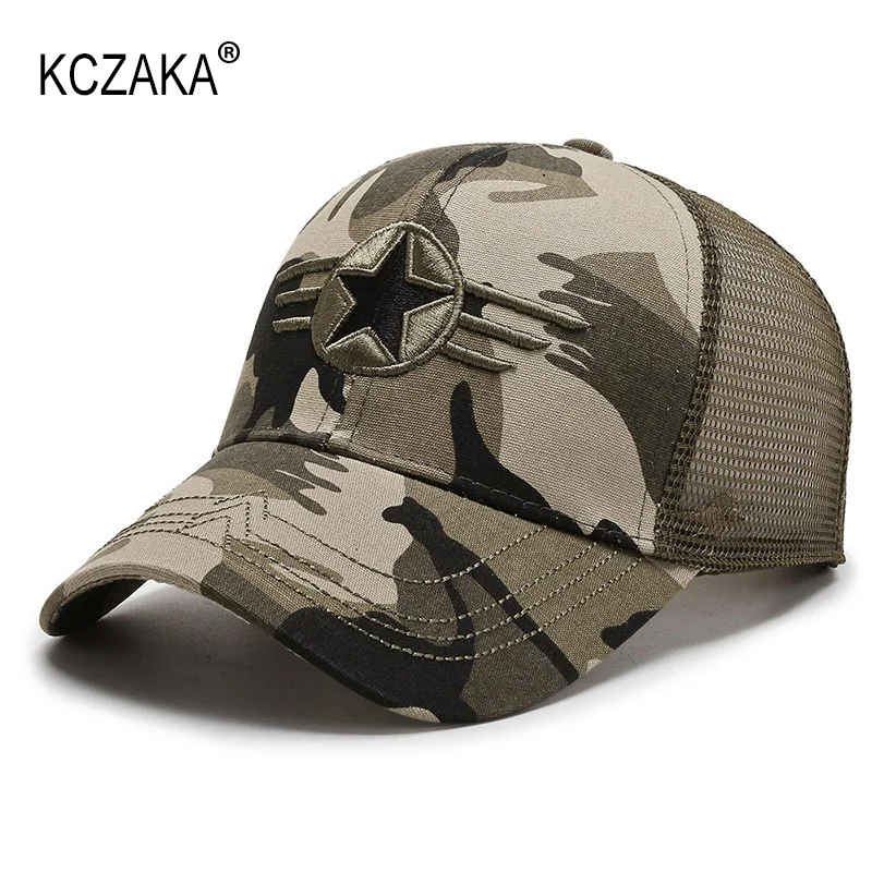 Brand Men's US Army Net Cap Summer Outdoor Sports 6 Panels Camouflage Snapback Caps Women Shade Travel Sun Hats Adjustable