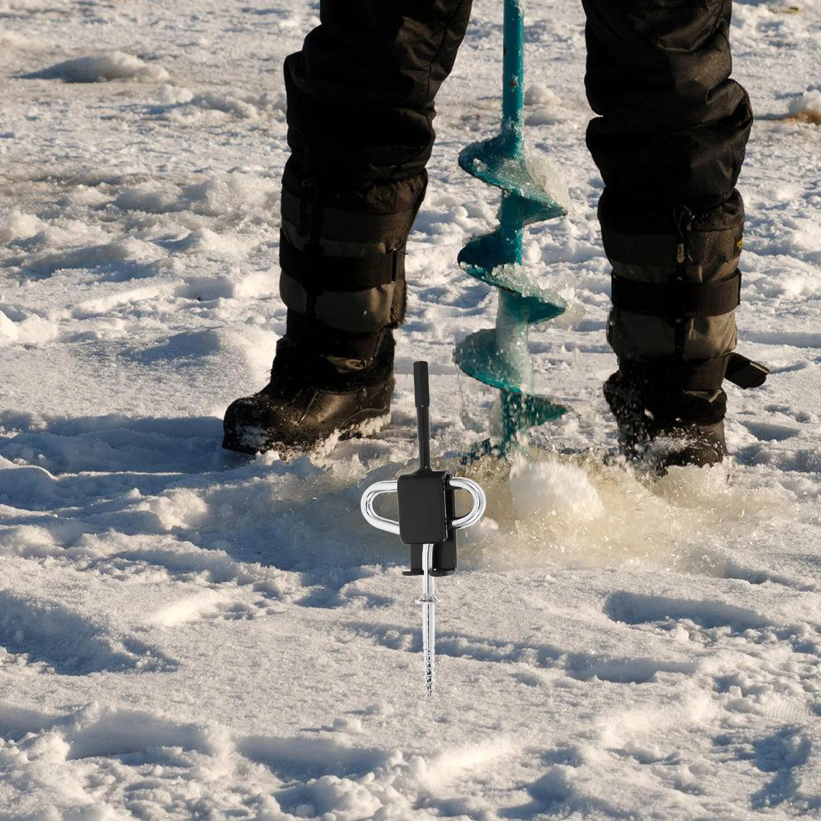 1 مجموعة الجليد مرساة أداة كيت الصيد المأوى الملحقات كفاءة الحفر وضع دقيق إعداد مستقر مرساة الجليد أداة