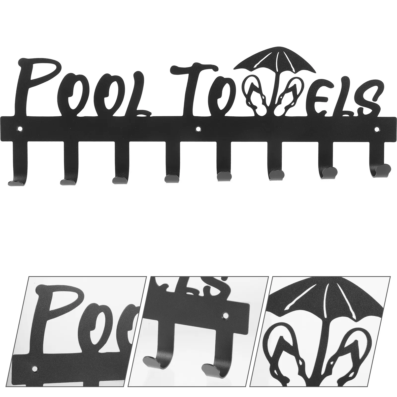 

Wall Mounted Iron Towel Hook Rack Heavy Duty Sturdy Modern Coat Rack for Bathroom Kitchen Bedroom Towel Robe Hat Keys Clothes