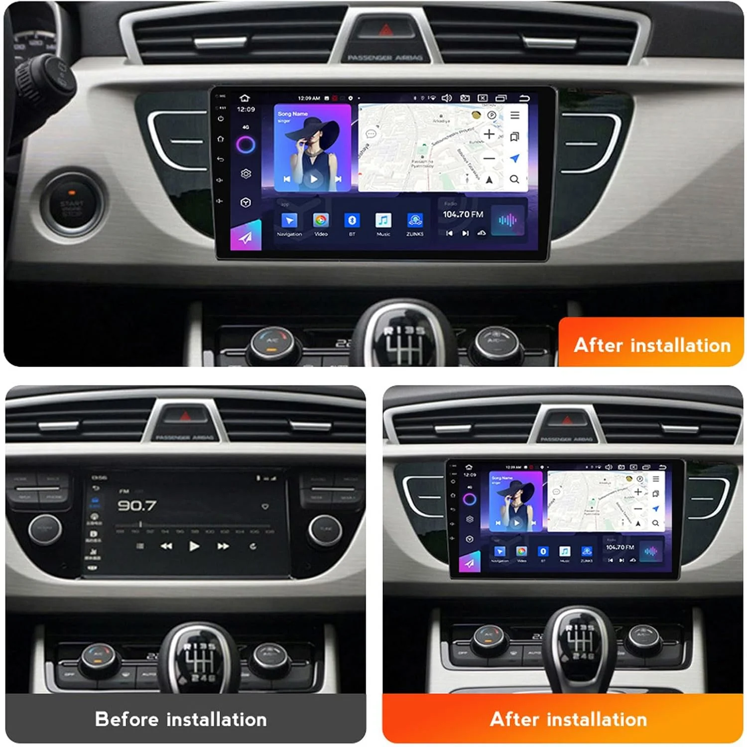 Android 16 Car Radio For Geely Atlas NL-3 2016 2017 2018 2019 2020 Navigation GPS Multimedia Player Stereo wifi Carplay DSP BT