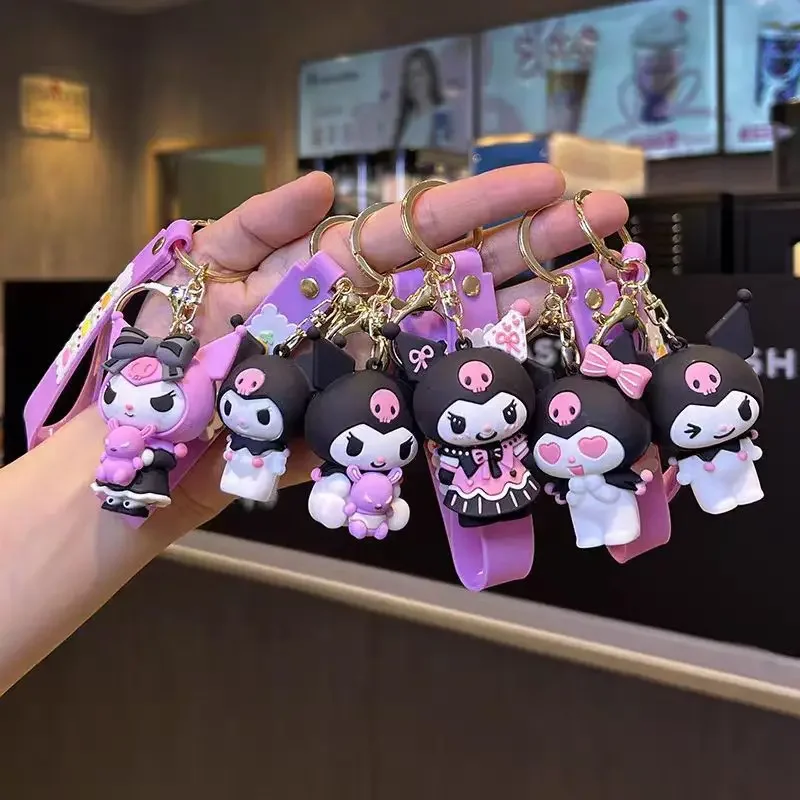 

Sanrio Cartoon Keychains Cross-dressing Kuromi Anime Figures Keychain Pendant Dolls Children Backpack Pendant Birthday Gifts