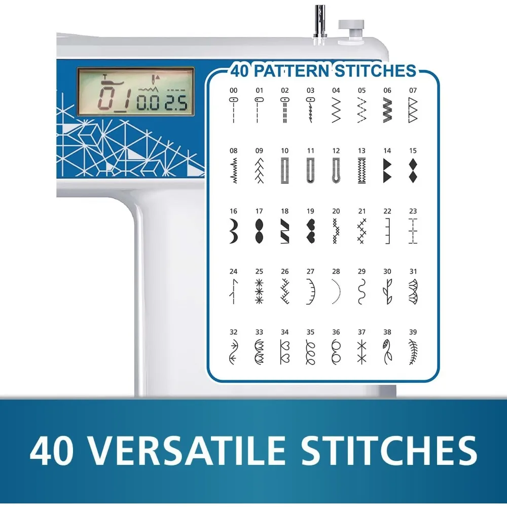 MHP30 Computerized Sewing and Quilting Machine with LCD Display, 40 Built-in Stitches, 4 Included Feet & Accessory