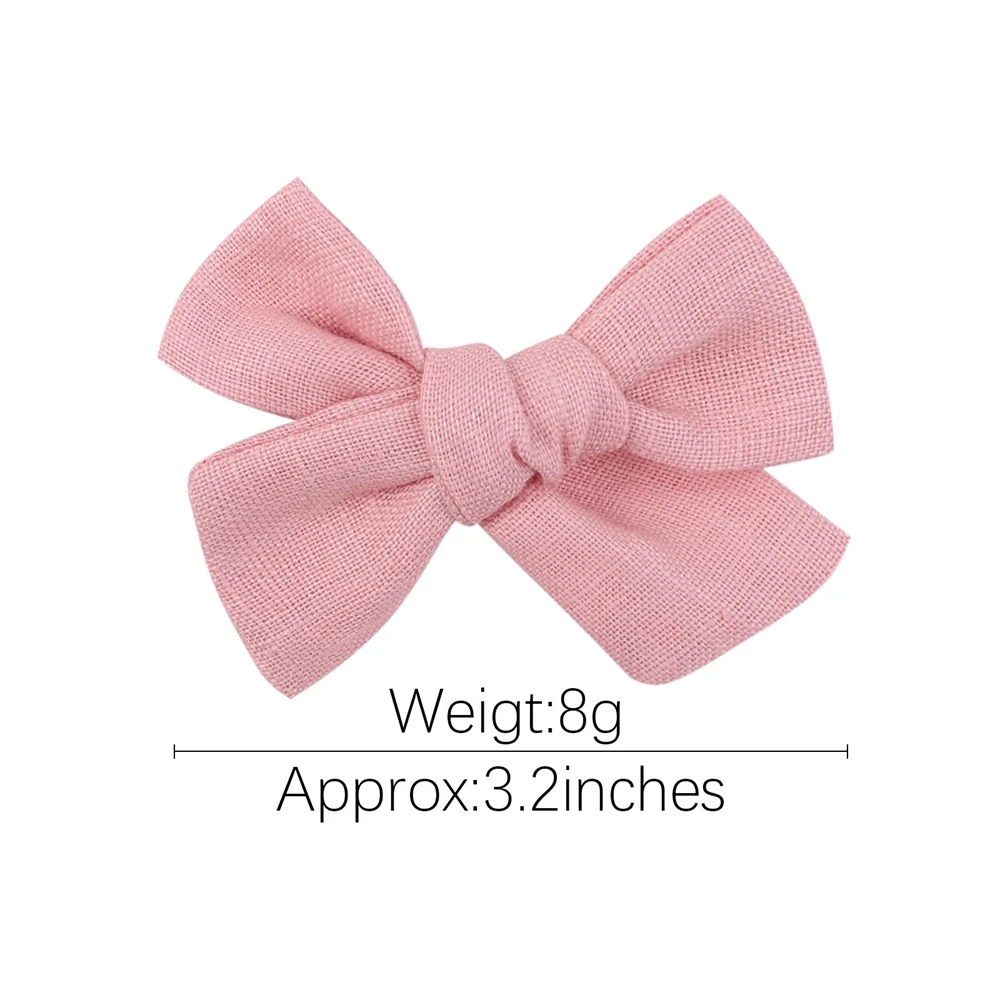 2Pcs/Lot  Hair Clip for Baby Girls Solid Floral Embroidery Covered Safety Bows Bowknot Hairpins Ribbon Headwear Hair Accessories