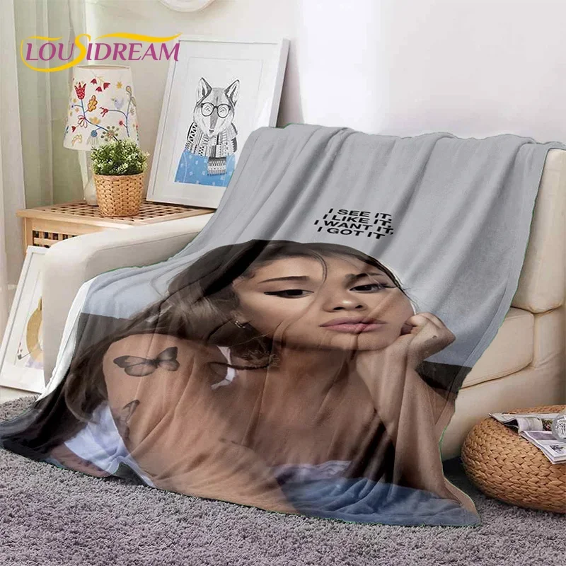 3D Ariana Grande Cat Ari Singer coperta di flanella morbida per letti divano camera da letto Picnic, coperta per copertura regalo per il tempo