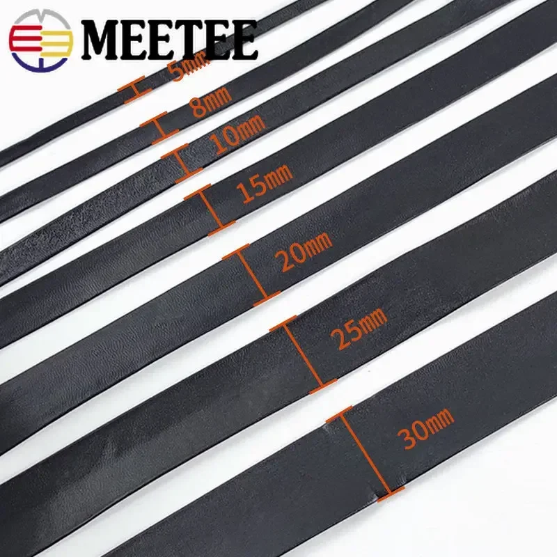 10/20Meters 3-50mm Black PU Soft Leather Webbing Tapes Cord Necklace Bracelet Decoration Rope DIY Bags Clothing Accessories