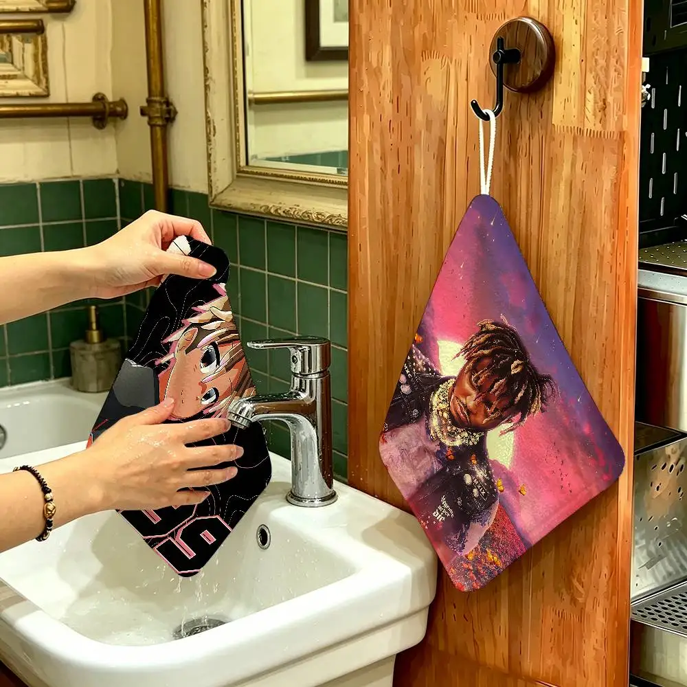 Cool Rapper J-Juice W-Wrld Household Hanging Towel, Polyester Cotton Hand Wiping Towel, Sturdy for Bathroom Bedroom