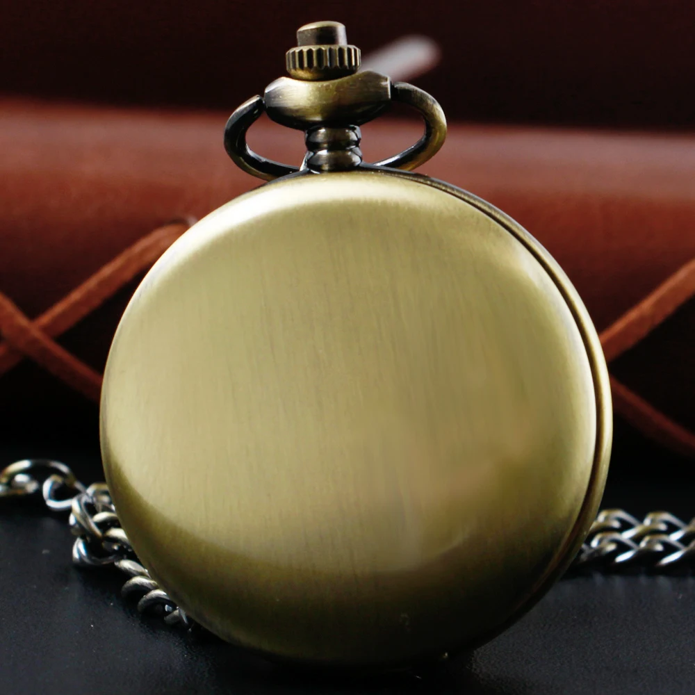 Luxury Smooth Case Pocket Watch Mens Arabic Numerals Watch Steampunk Skeleton Fashion FOB Pocket Watch