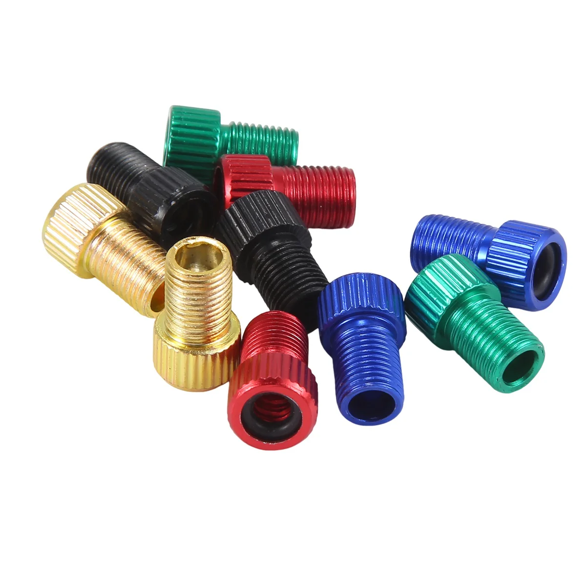 10Pcs Presta To Schrader Valve Adapter Converter Multicolor Bicycle Bike Tire Tube